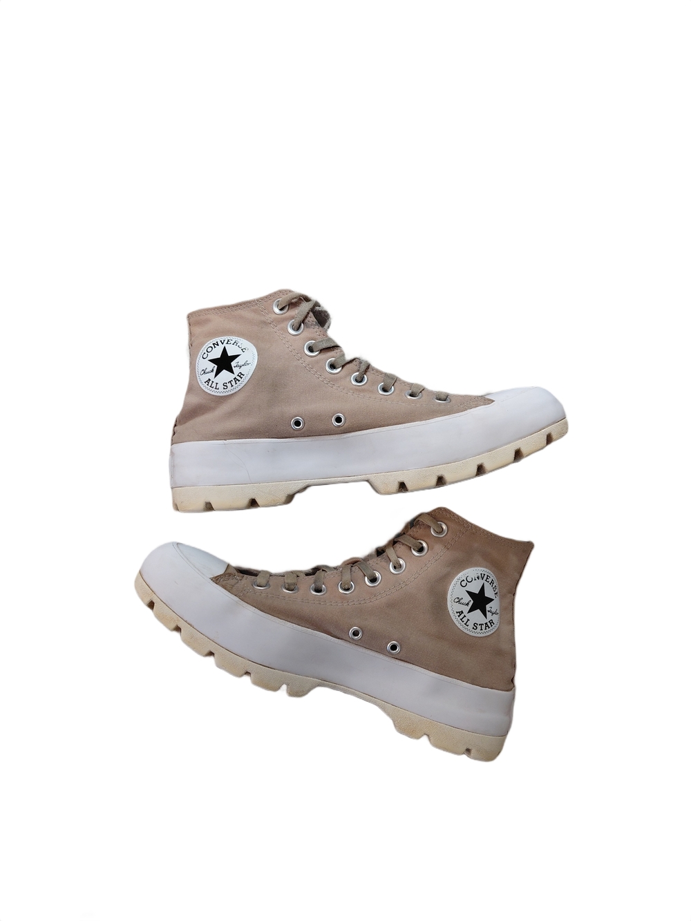 Converse All-Stars Tan High Top Lug Sole Sneakers Women's Size 8